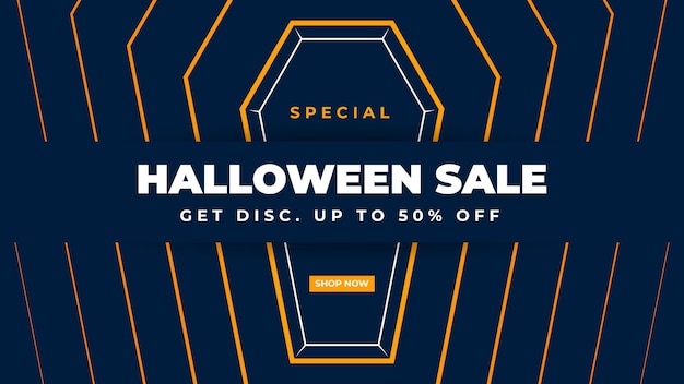 Halloween Sales Promotion Banner Design Vector Template