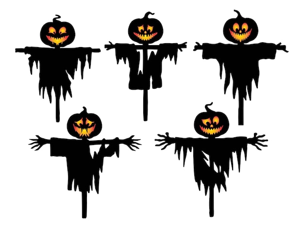 Halloween Scarecrow Silhouette Illustration