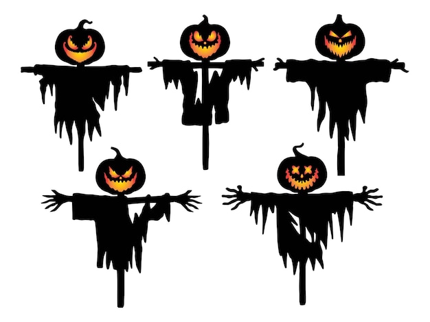 Halloween Scarecrow Silhouette Illustration