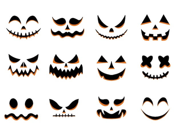 Halloween scared and smiley faces