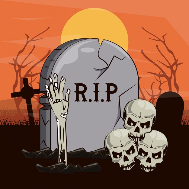 Vector halloween scary cartoons