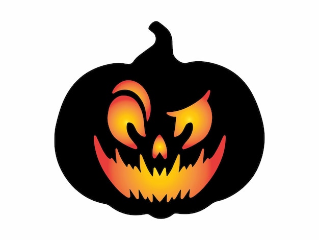 Halloween Scary Face Pumpkin Illustration