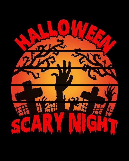 Halloween scary night t shirt design