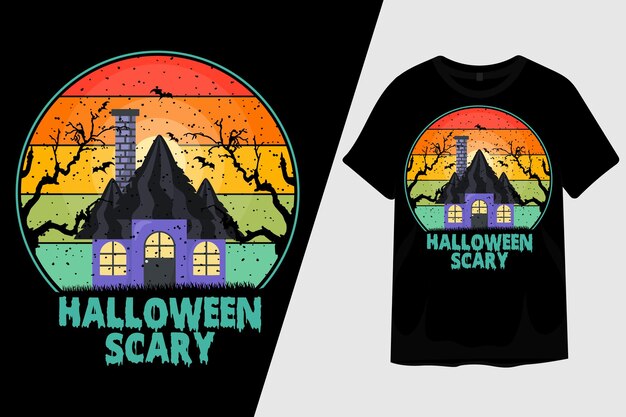 Halloween Scary Retro Vintage T Shirt Design