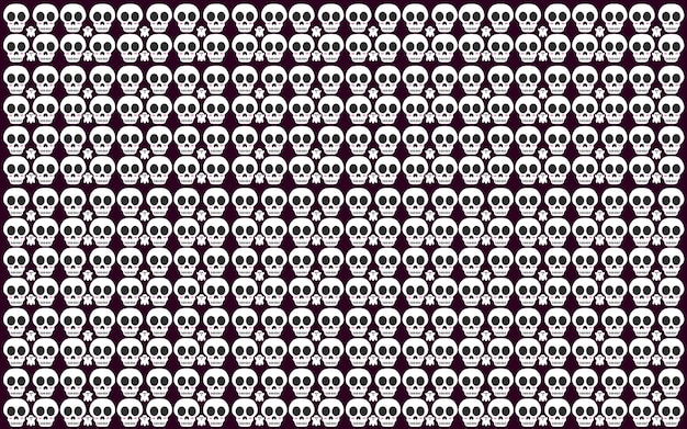 Halloween seamless pattern design with ghost and skull