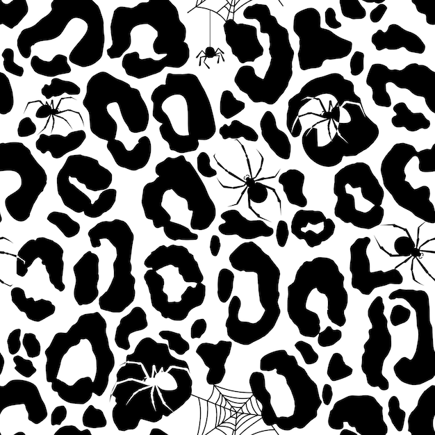 Halloween seamless pattern with spiders