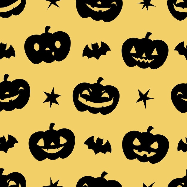 Halloween seamless patterns with pumpkins stars ans bats perfect for decoration wrapping papers gree...