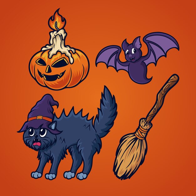 Vector halloween set illustration