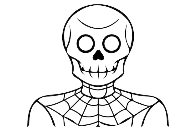 Vector halloween skeletons line art with editable outline