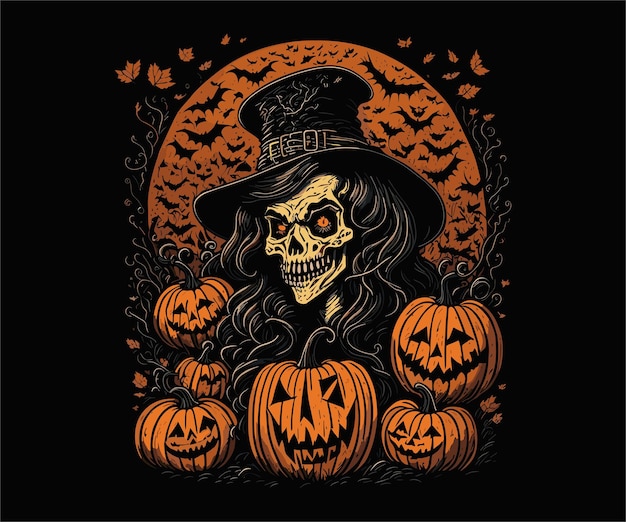 halloween Skull vector illustration part 6