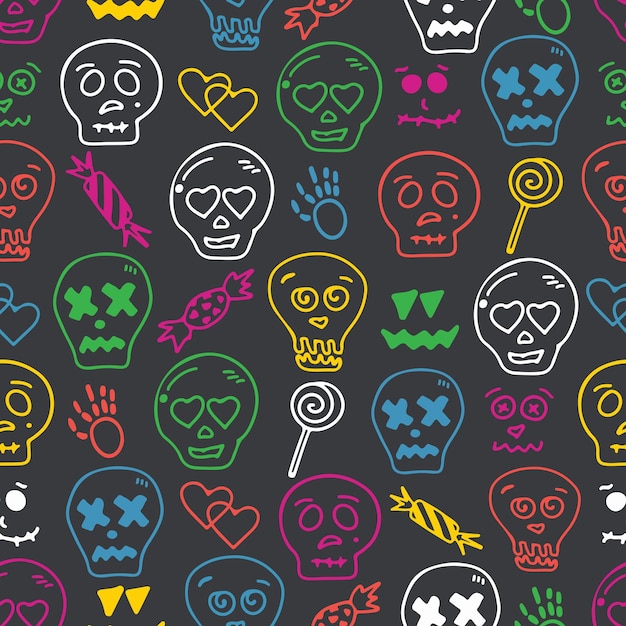 Halloween skulls pattern texture background