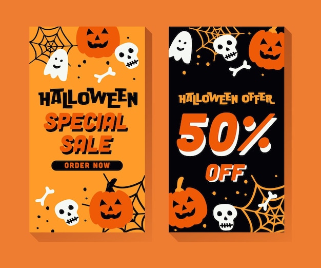 Vector halloween social media banner template