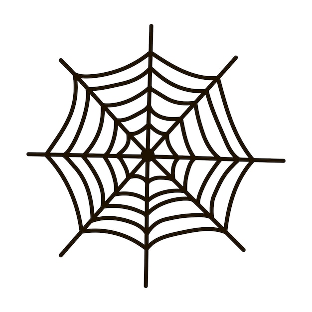 Halloween spider's web. Vector icon isolated on white background.