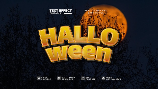 Halloween style text effect editable