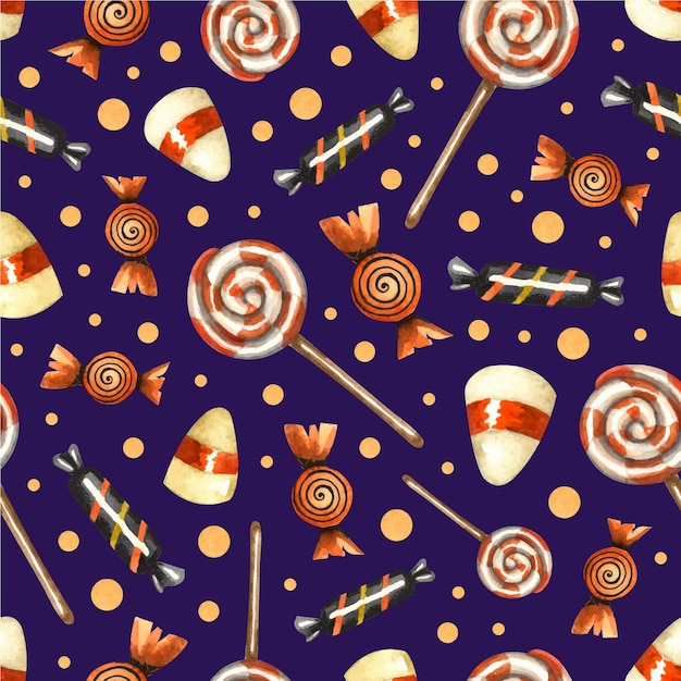 Halloween sweets seamless pattern.