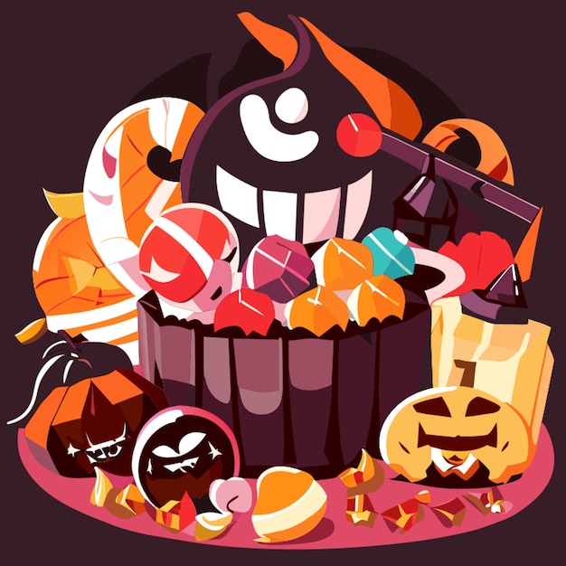 Vector halloween sweets vector illustration