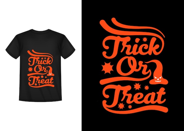 Vector halloween t shirt design with vector typography halloween t shirt design trick or treat t shirt