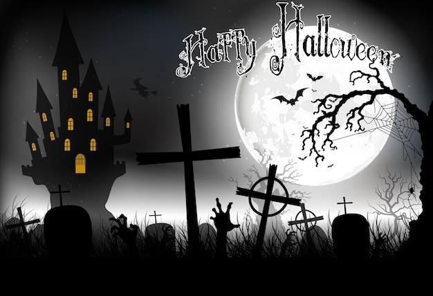 Halloween theme with grave