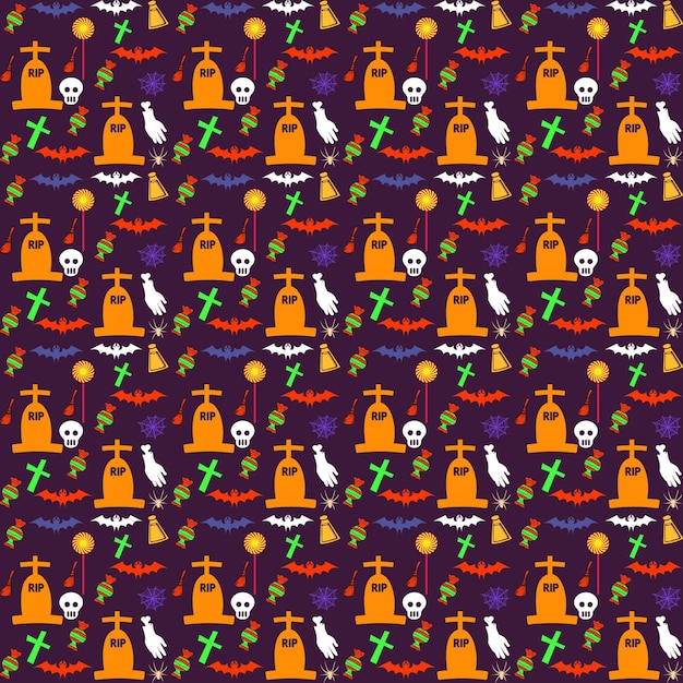 Halloween themed pattern wallpaper design background for use as artworks and covers