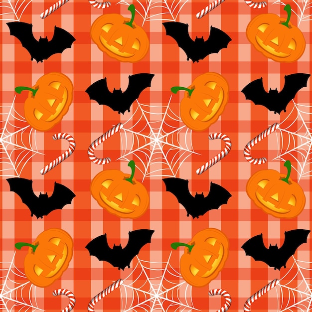 Vector halloween themed seamless pattern