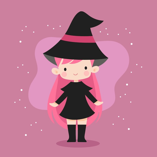 Halloween themed witch illustration