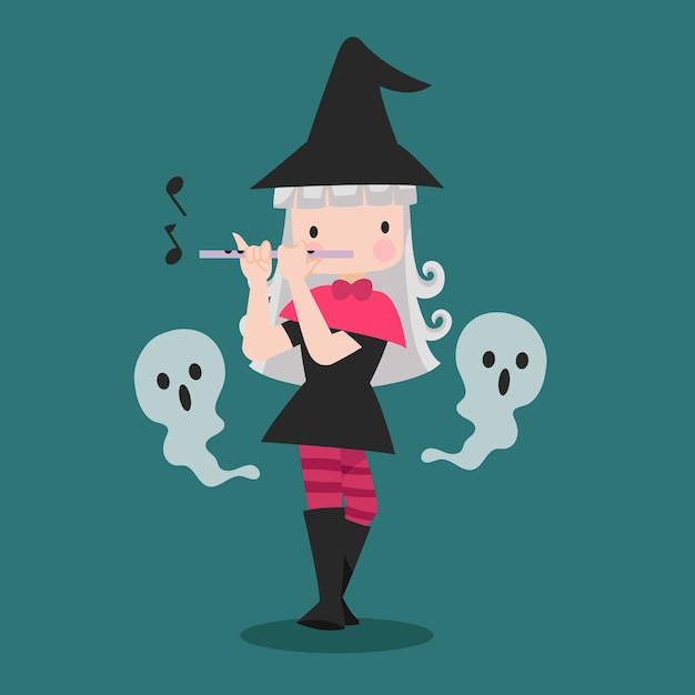 Halloween themed witch illustration