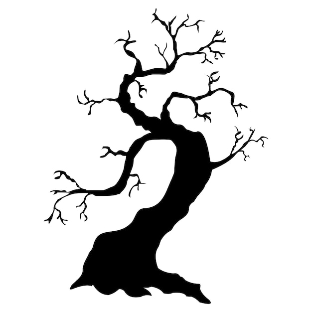 Vector halloween tree silhouette