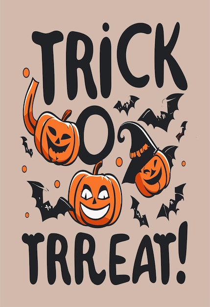 Halloween Trick or Treat Clipart 2D vector Design