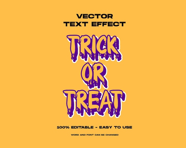 Halloween trick or treat editable text effect Horror drip style