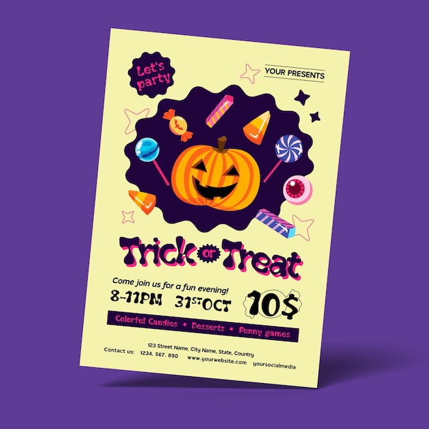 Halloween Trick or Treat Flyer Template