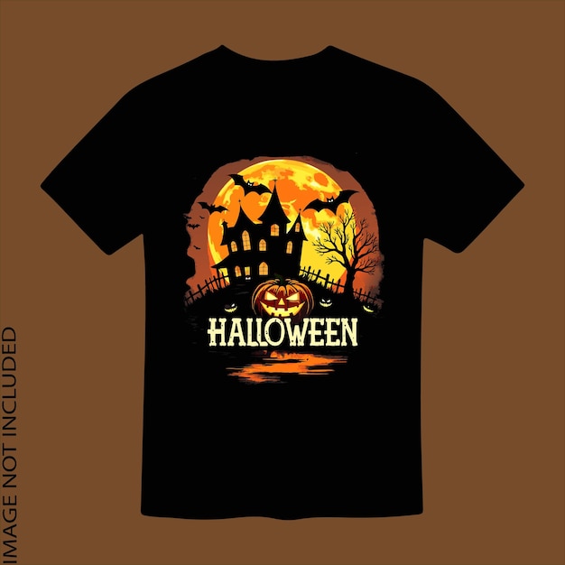 Vector halloween tshirt design with vector graphics professional halloween tshirt template