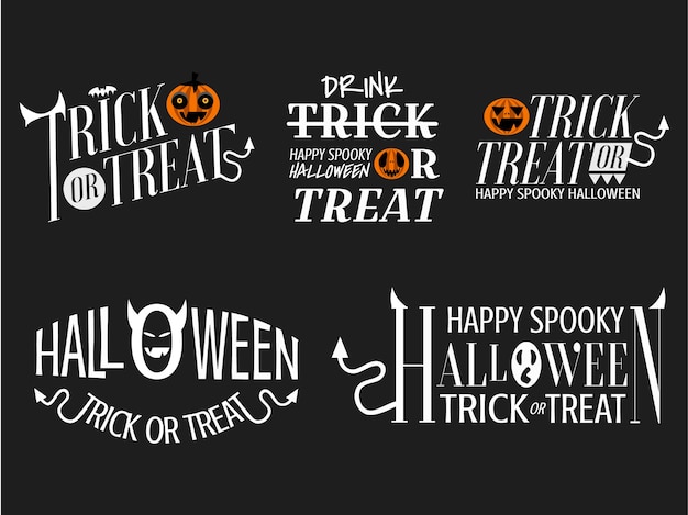 Vector halloween typography logo banner