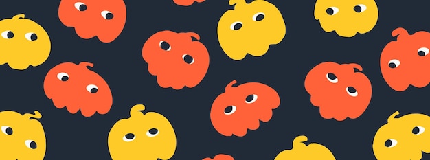 Halloween vector background with red eyed pumpkins