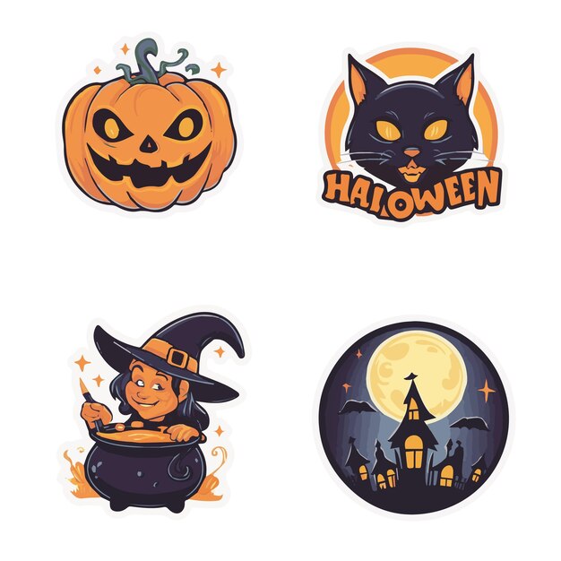 Vector halloween vector graphics sticker design