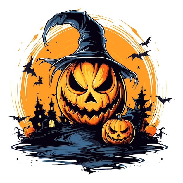 Halloween vector illustration tshirt pumpkin