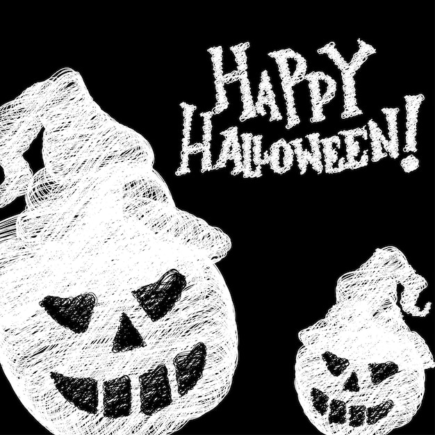 Halloween vector sketch illustration scribble art