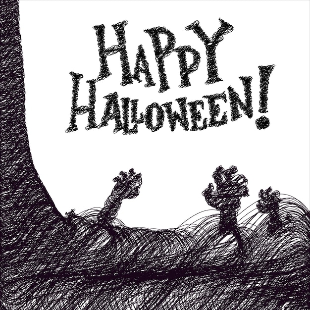 Halloween vector sketch illustration scribble art