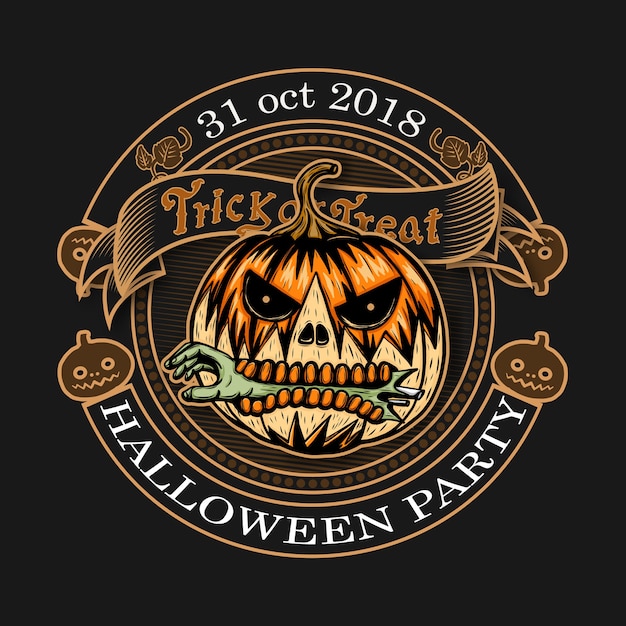 Halloween vintage logo on black backgoound