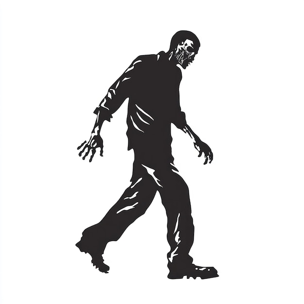 Vector halloween walking zombie vector clean simple black