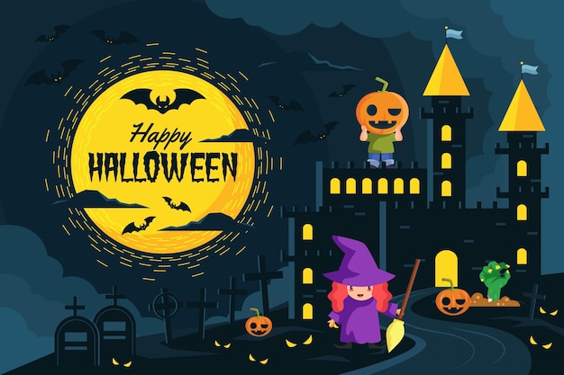 Halloween wallpaper with witch =