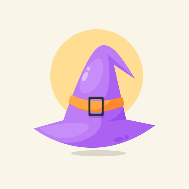 Halloween witch hat icon cartoon illustration