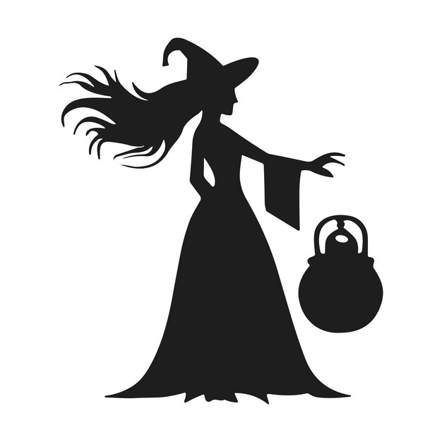 Vector a halloween witch silhouette vector