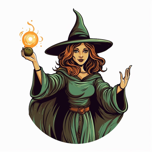 halloween witch vector illustration holiday cartoon magic spooky hat october scary celebr