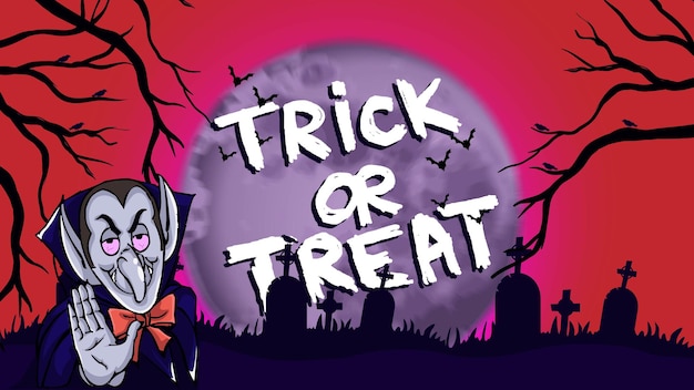 halloween  with vampire horizontal banner template