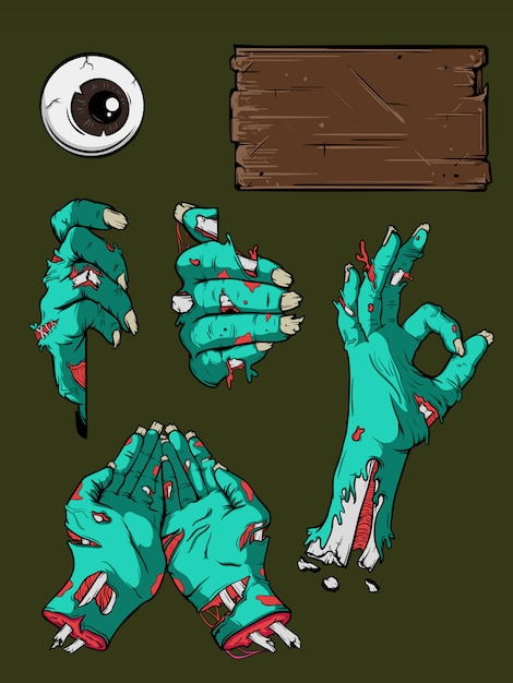 Halloween zombie hand set