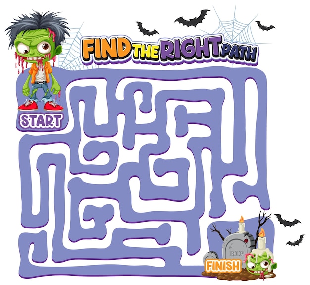 Halloween Zombie Maze Game Template