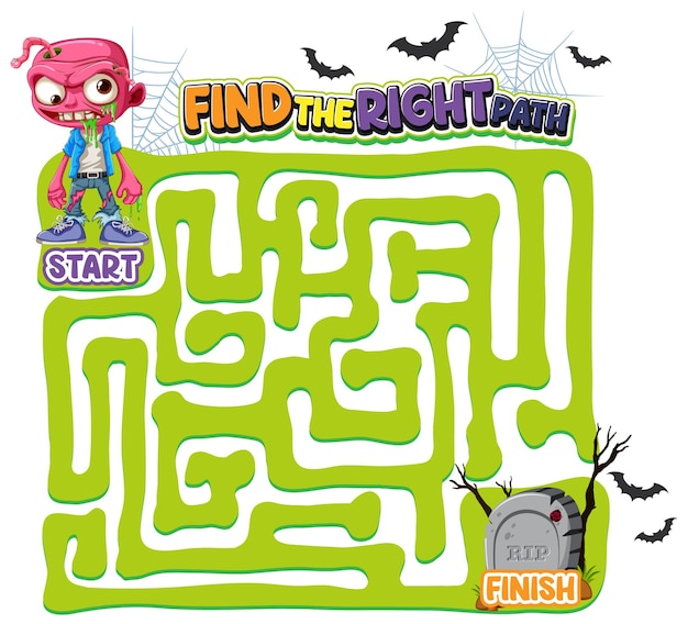 Halloween Zombie Maze Game Template