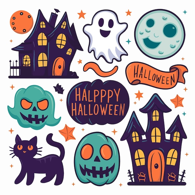 Vector halloweenthemed illustrations