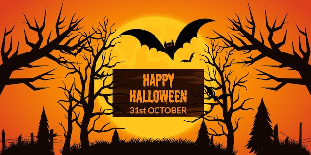 Hallowen full moon background