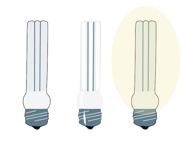 Vector halogen bulb vector set flat style isometric illustration of electric light bulb halogen lamp cfl and led lamp save energy concept innovation and electricity